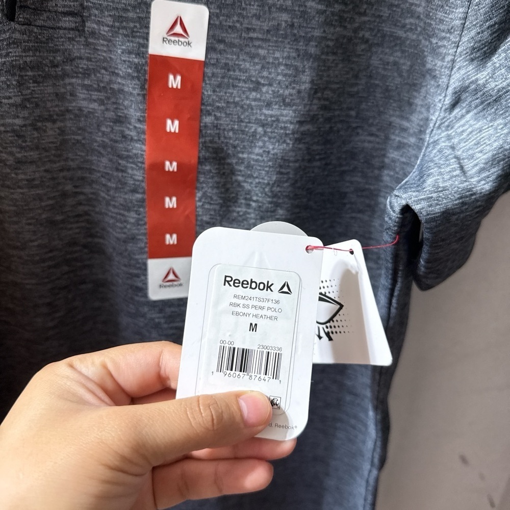 Reebok Men's Heather Gray Polo Shirt